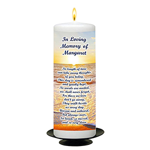 Personalised Remembrance Candle - Getting Tired River Over Rocks