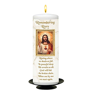 Personalised Remembrance Candle - Getting Tired River Over Rocks