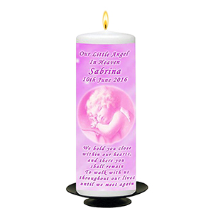 Personalised Remembrance Candle - Angel Wings Blue