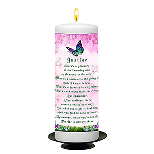 Personalised Remembrance Candle - Butterfly & Sunflowers
