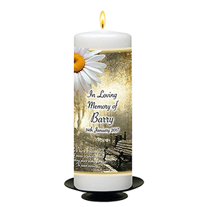 Personalised Remembrance Candle - Butterfly & Sunflowers