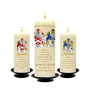 Personalised Thank you Wedding Favour - Family Crest Black script