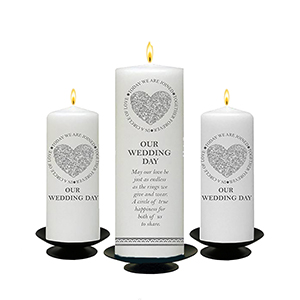 Personalised Wedding Candles - Trinity Knot & Swirls Gold Set (1 x 9 inch & 2 x 6 inch Candles)