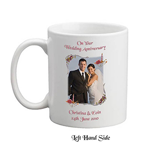 Personalised Wedding Anniversary Candle Gift - Family Crest Anniversary Gold Script & Photo