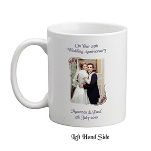 Personalised Wedding Anniversary Candle Gift - Family Crest Anniversary Gold Script & Photo