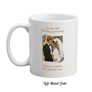 Personalised Wedding Anniversary Candle Gift - Family Crest Anniversary Gold Script & Photo