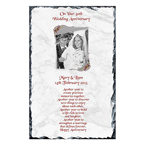 Personalised Wedding Anniversary Candle Gift - Family Crest Anniversary Gold Script & Photo