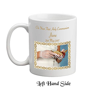 Personalised 1st Holy Communion Candle - Gold Frame with Photo Boy
