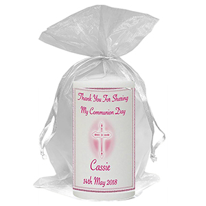 Personalised 1st Holy Communion Candle - Gold Frame with Photo Boy