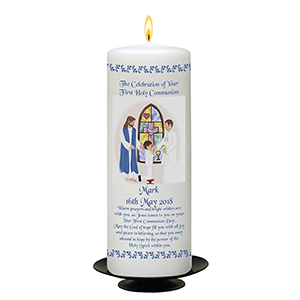 Personalised 1st Holy Communion Candle - Chalice & Parchment