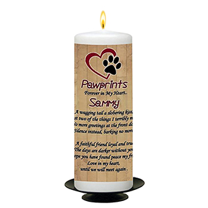 Personalsied Remembrance Slate - Pawprints with Photo