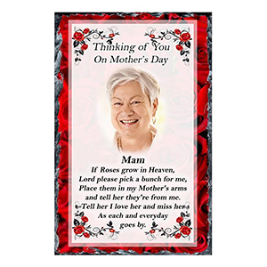 Personalsied Remembrance Slate - Blue Rose & Robin with Photo