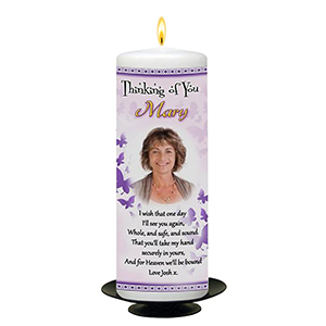 Personalised Remembrance Candle - Butterfly & Sunflowers