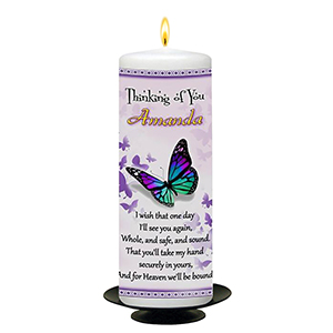 Personalised Remembrance Candle - Getting Tired River Over Rocks