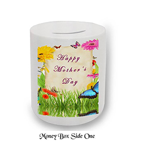 Personalised Mothers Day Money Box Gift - Butterflies & Flowers