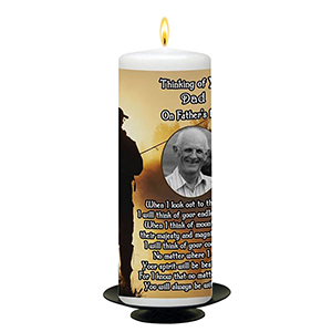 Personalised Remembrance Candle - Boat Sunset with Photo