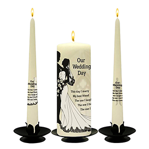 Personalised Wedding Candles - Family Crests Crest Gold Script