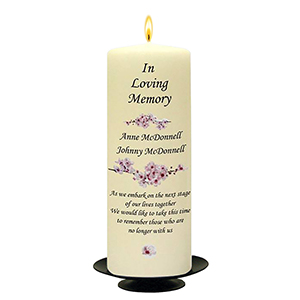 Personalised Wedding Remembrance Candle - Celtic Cross & Rings Gold