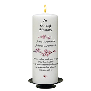 Personalised Wedding Remembrance Candle - Celtic Cross & Rings Gold