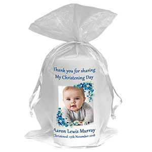 Thank you Christening Favour - Photo Blue