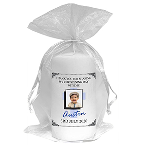Thank you Christening Favour - Photo Blue
