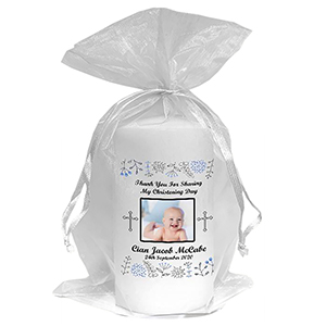 Thank you Christening Favour - Photo Blue