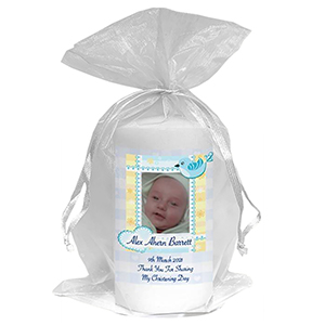Thank you Christening Favour - Photo Blue