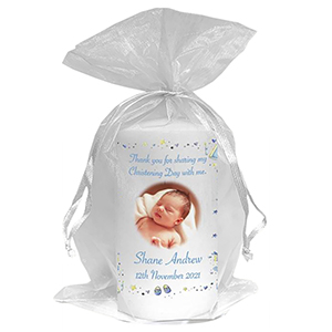 Thank you Christening Favour - Photo Blue