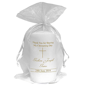 Thank you Christening Favour - Balloon Bear Pink