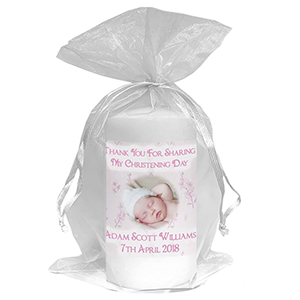 Thank you Christening Favour - Photo Blue
