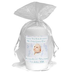 Thank you Christening Favour - Photo Blue
