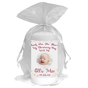 Thank you Christening Favour - Photo Blue