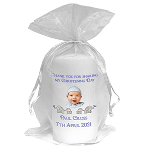 Thank you Christening Favour - Balloon Bear Pink