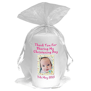 Thank you Christening Favour - Photo Blue