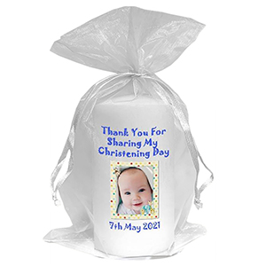 Thank you Christening Favour - Photo Blue
