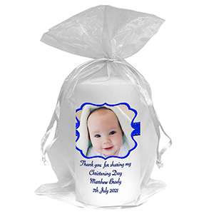 Thank you Christening Favour - Photo Blue