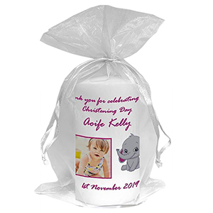 Thank you Christening Favour - Photo Blue