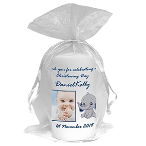 Thank you Christening Favour - Photo Blue