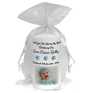 Thank you Christening Favour - Photo Blue