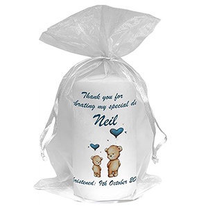 Thank you Christening Favour - Balloon Bear Pink