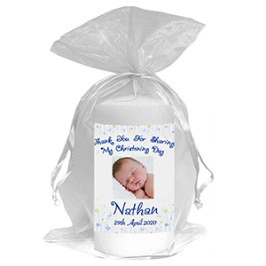 Thank you Christening Favour - Photo Blue