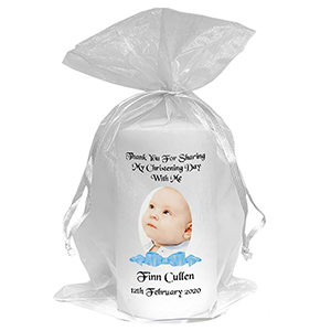 Thank you Christening Favour - Photo Blue