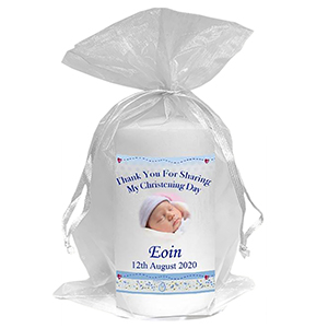Thank you Christening Favour - Photo Blue