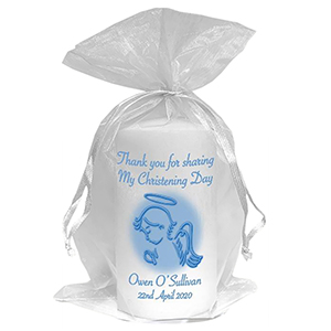 Thank you Christening Favour - Photo Blue