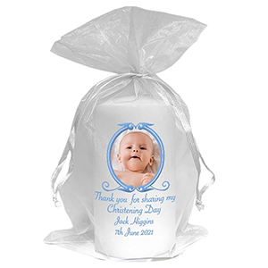 Thank you Christening Favour - Photo Blue