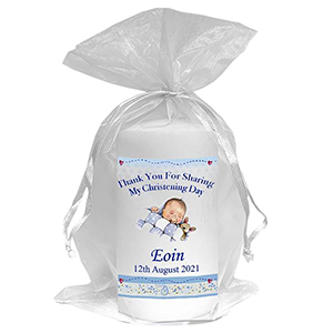 Thank you Christening Favour - Balloon Bear Pink