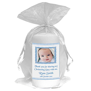 Thank you Christening Favour - Photo Blue