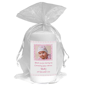 Thank you Christening Favour - Photo Blue