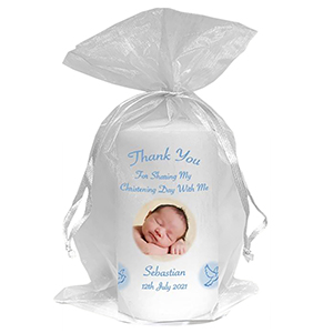 Thank you Christening Favour - Photo Blue