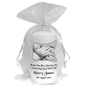 Thank you Christening Favour - Photo Blue